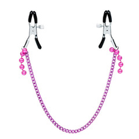 Зажимы на соски с розовыми бусинками и длинной цепочкой Bior Toys Notabu NTB-80691