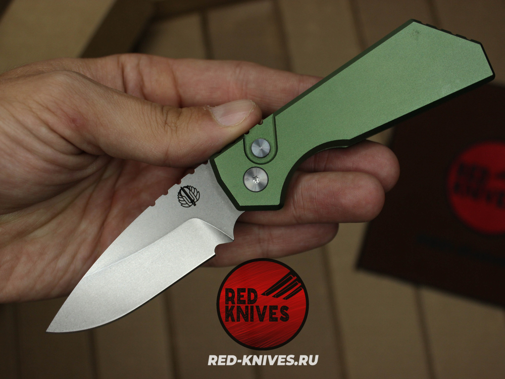 Нож Pro-Tech Strider PT Auto - зеленая рук, светлый клинок RK/Н117