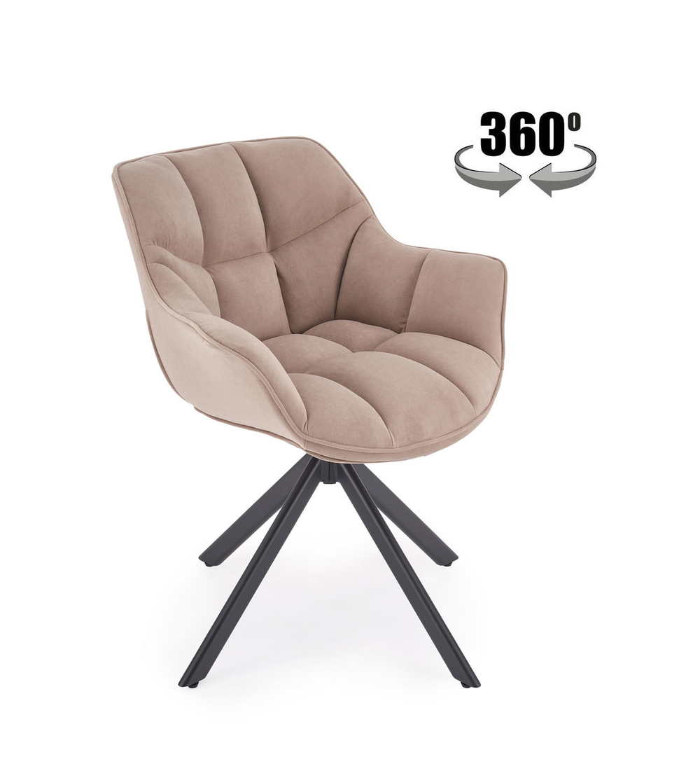 Стул HALMAR K610 бежевый/черный, поворотный
