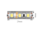 Светодиодная лента 2835, 120 LED/м, 9,6 Вт/м, 24В , IP65, 3M, Цвет: Нейтральный белый, SWG2120-24-9.6-NW-65-M