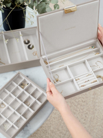 Органайзер для украшений и часов Stackers Classic Jewellery Box, 3 секции -Dove Grey & Rose (Navy Blue / темно-синий / Navy Blue / Органайзер с крышкой)