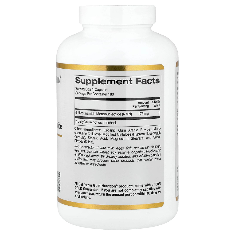 California Gold Nutrition, NMN, 175 мг, 180 растительных капсул