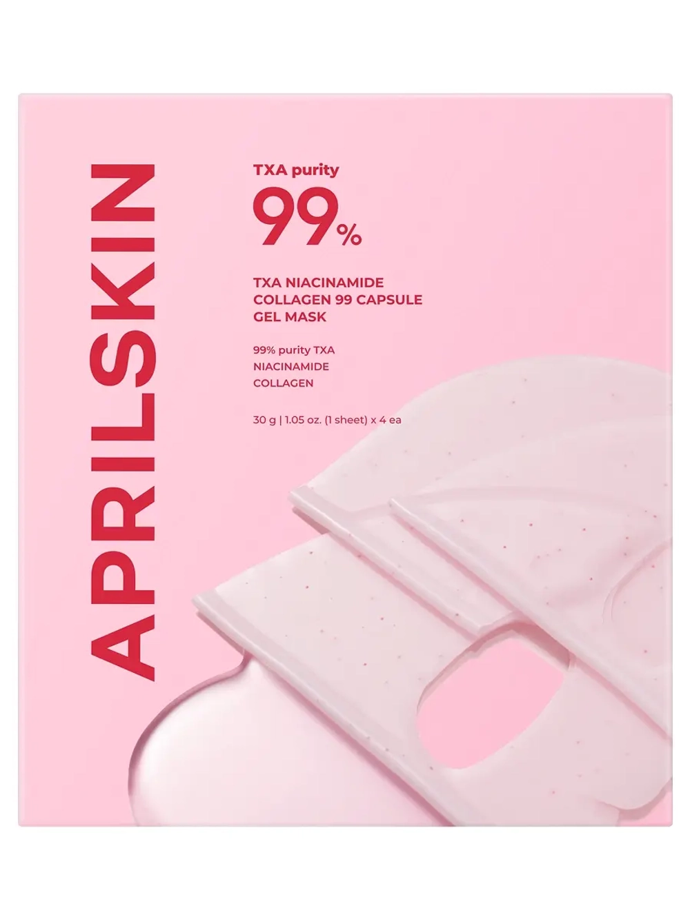 APRILSKIN Осветляющая гидрогелевая маска с транексамовой кислотой для сияния кожи TXA Pink Capsule Overnight Gel Mask 30 гр х 4 шт