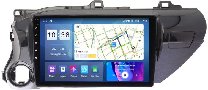Магнитола для Toyota Hilux 8 2015-2023+ - Parafar PF063LUX2UHD на Android 13, Быстрая, QLED, CarPlay, 4G SIM-слот