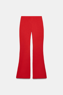 ZARA БРЮКИ FLARE, КРАСНЫЙ