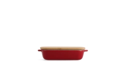 KitchenAid Керамическое блюдо 26x15,5x6,5 см + крышка Империя красный EAN 4894871028609
