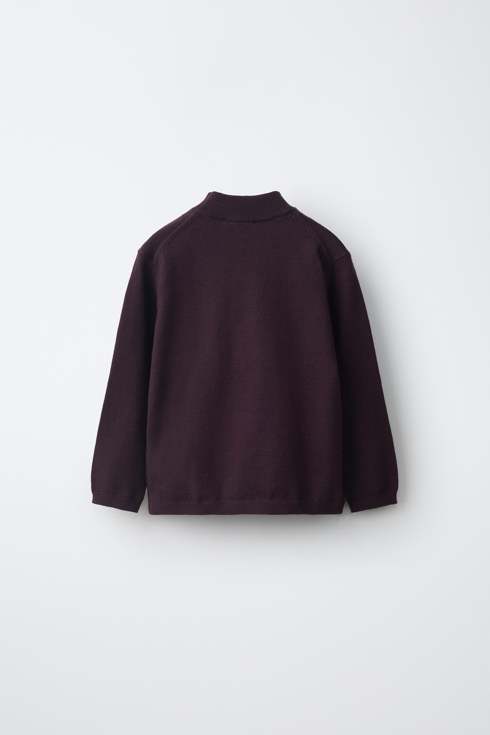 ZARA ТРИКОТАЖНЫЙ СВИТЕР С ВОРОТНИКОМ-СТОЙКОЙ, КОРИЧНЕВЫЙ