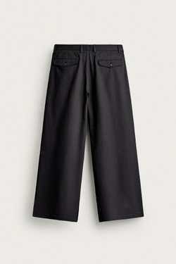ZARA БРЮКИ RELAXED FIT СО СКЛАДКАМИ, ИНДИГО