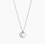 Подвеска из серебра 925 , 2 сердца, Tiffany, розовое. 💖Эксклюзив.