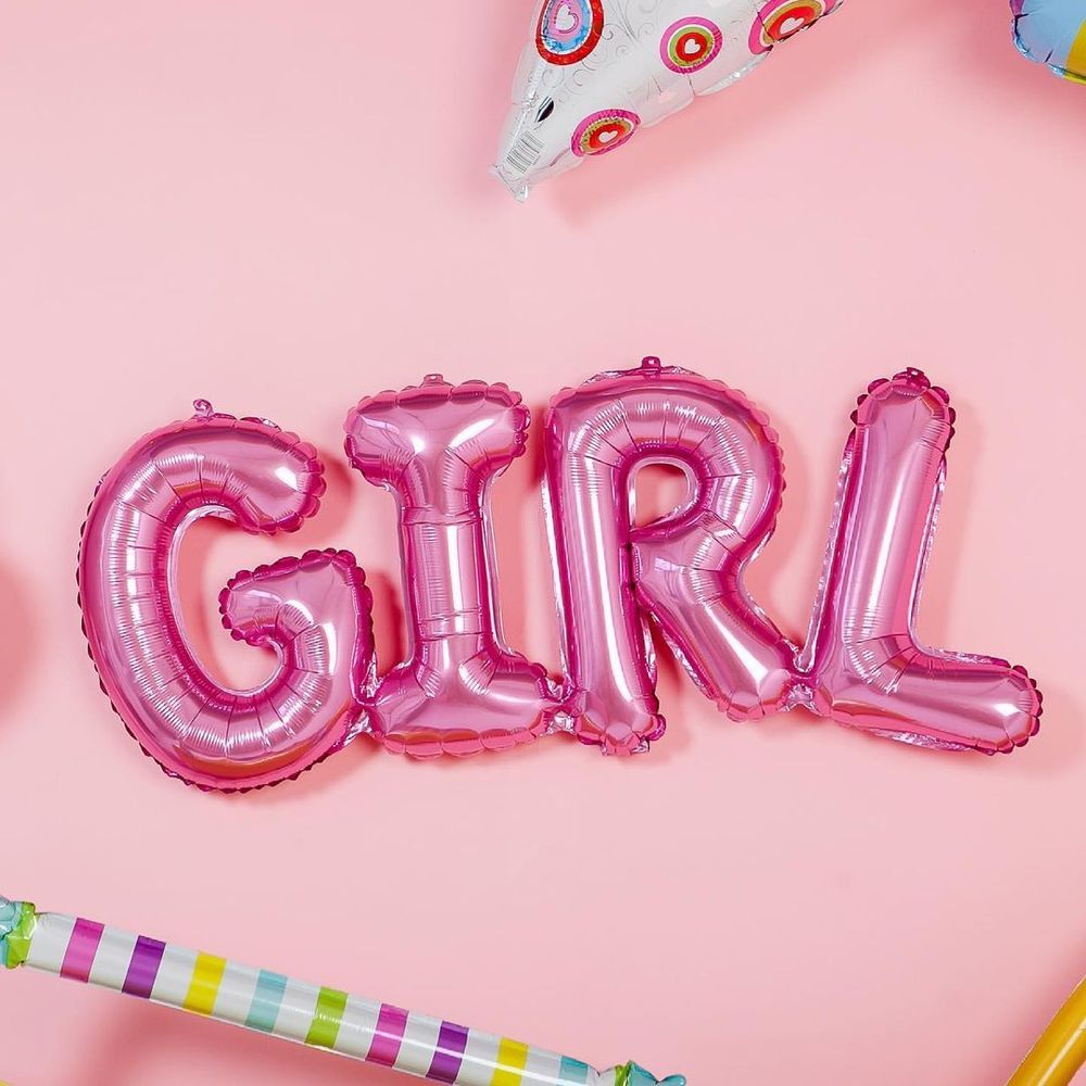 Гирлянда буквы надпись "Girl" Розовый 44'' / 112 см (Под воздух) 