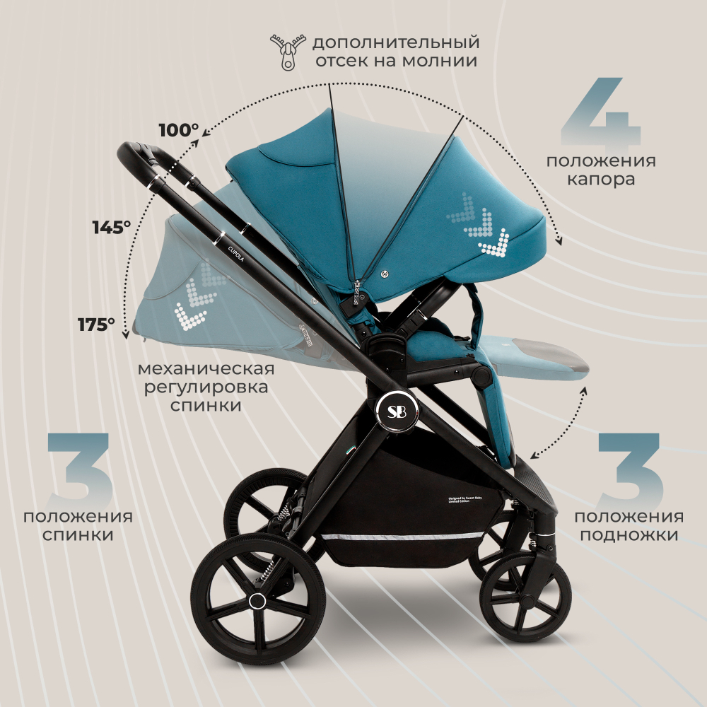 Коляска 2в1 Sweet Baby Cupola Ocean Green