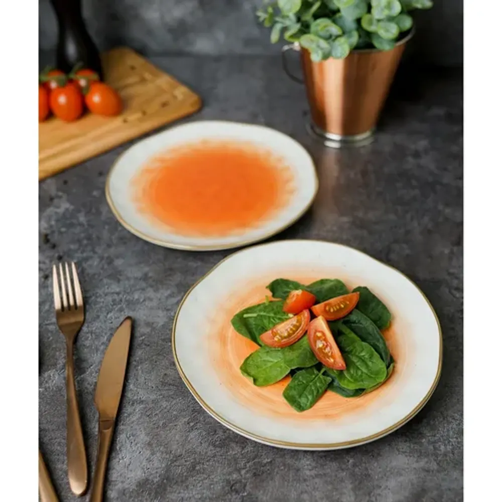 Тарелка d 21 см оранжевая фарфор "The Sun Eco" P.L. Proff Cuisine [6]