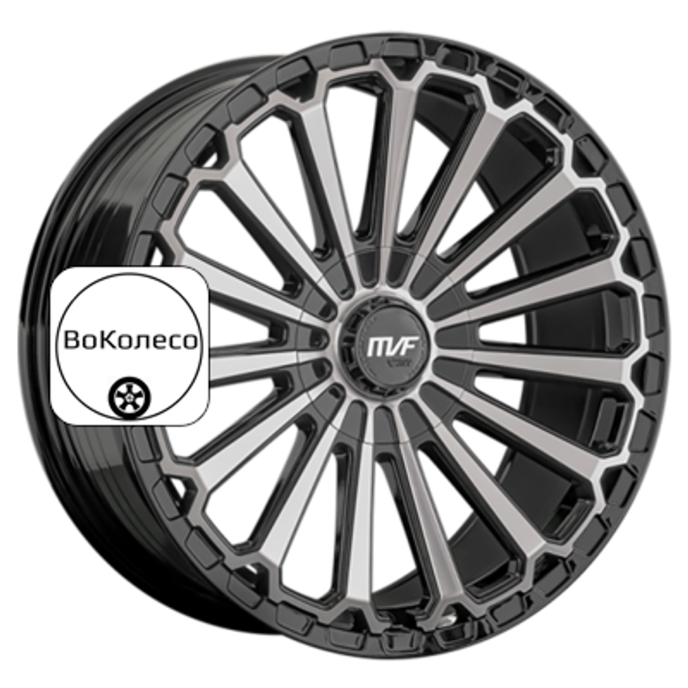 9x20/6x139,7 ET25 D100,1 RC80 BKF (конус, Колпак+лого) LS FlowForming