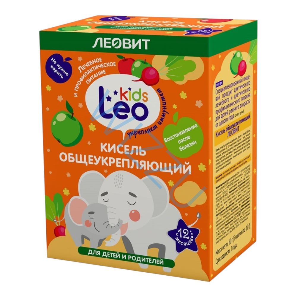 Кисель Леовит Общеукрепляющий LEO KIDS 12гр*5шт в упаковке
