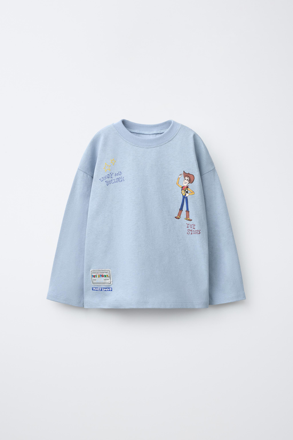 ZARA ФУТБОЛКА С ПРИНТОМ И ВЫШИВКОЙ TOY STORY © DISNEY PIXAR, ГОЛУБОЙ