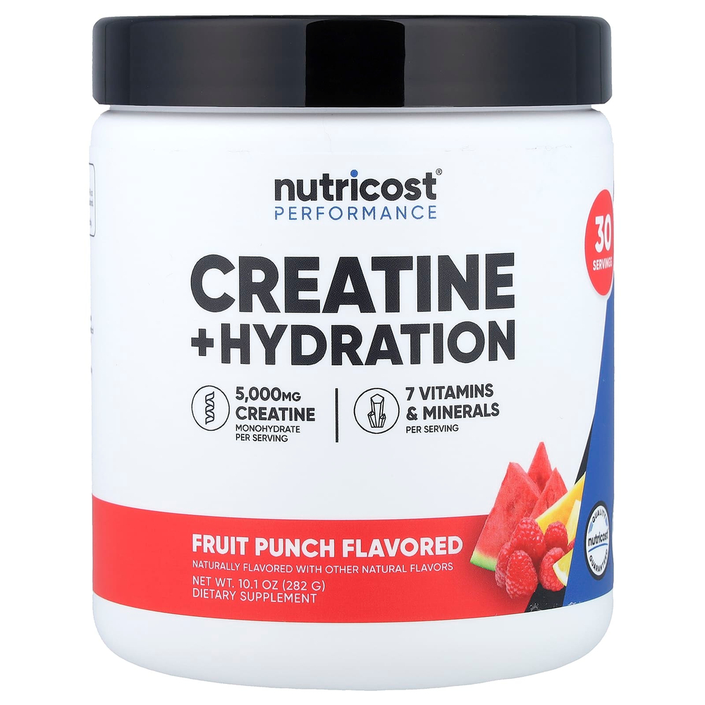 Nutricost, Performance, креатин и увлажнение, фруктовый пунш, 282 г (10,1 унции)