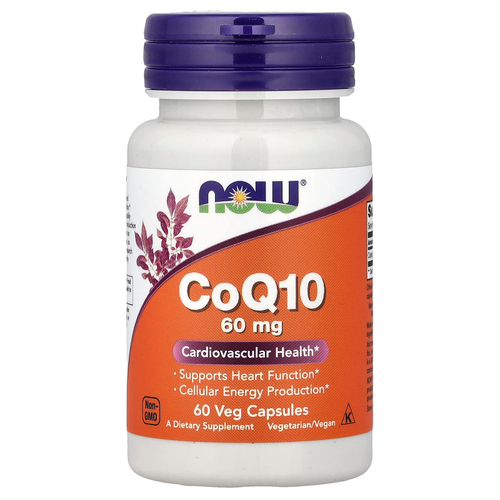 NOW Foods, CoQ10, 60 мг, 60 растительных капсул