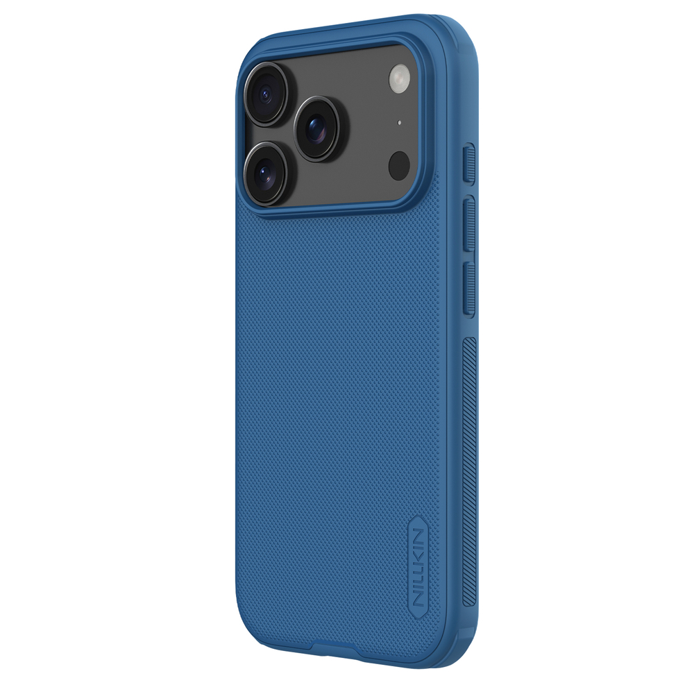 Чехол синего цвета от Nillkin для смартфона iPhone 17 Pro Max, серия Super Frosted Shield Pro