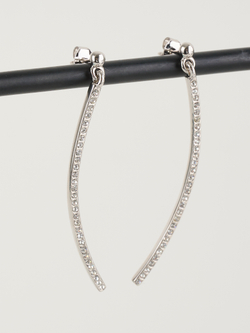 Серьги-подвески Тонкая линия с кристаллами Swarovski