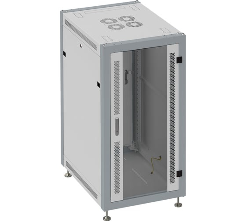 Монтажный напольный шкаф SYSMATRIX, 18U 600х800х935 передняя дверь-стекло, задняя сплошная SL 6818.712