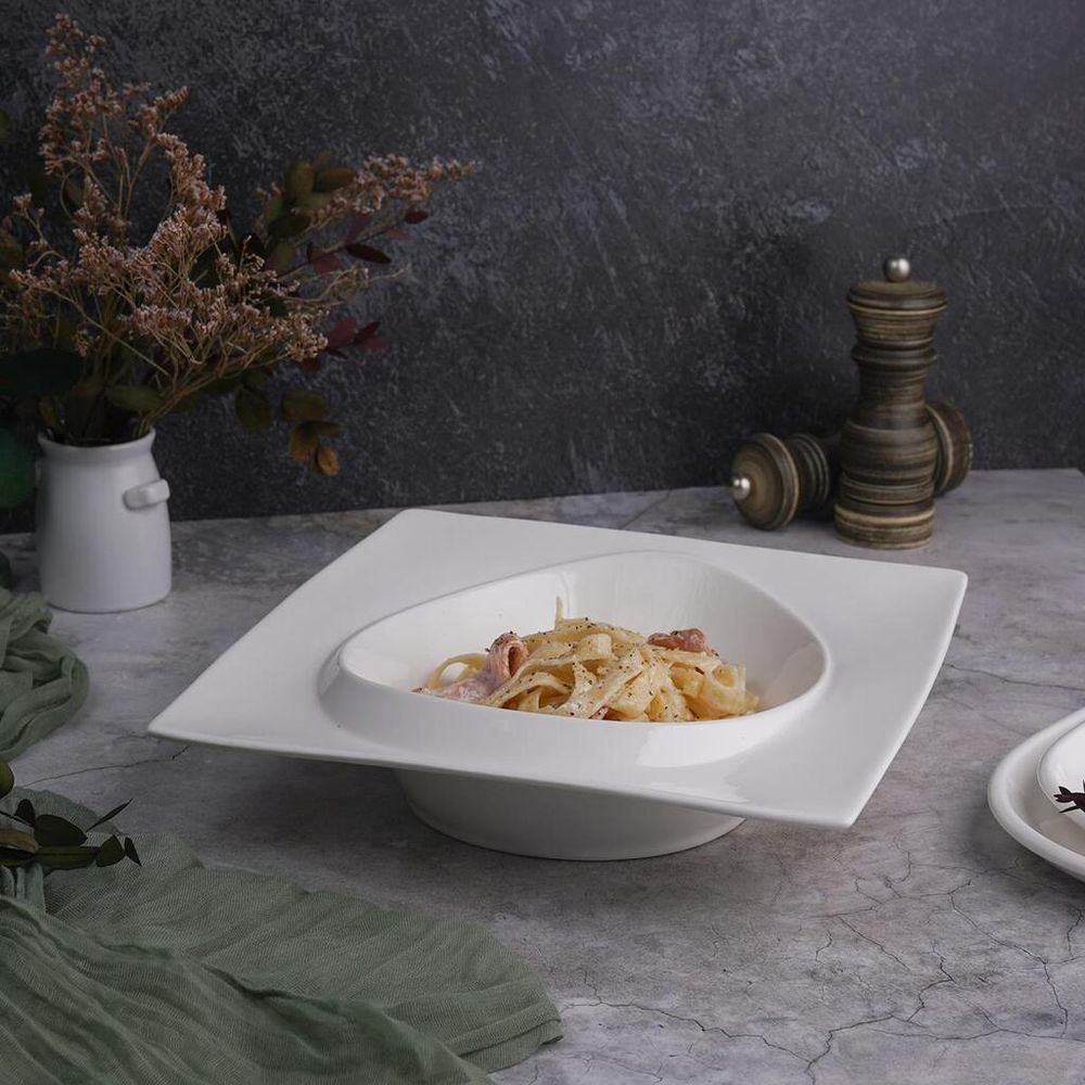 Салатник 550 мл 25*25 см h5 см с бортом Asymmetry белый фарфор NEW P.L. Proff Cuisine [3]