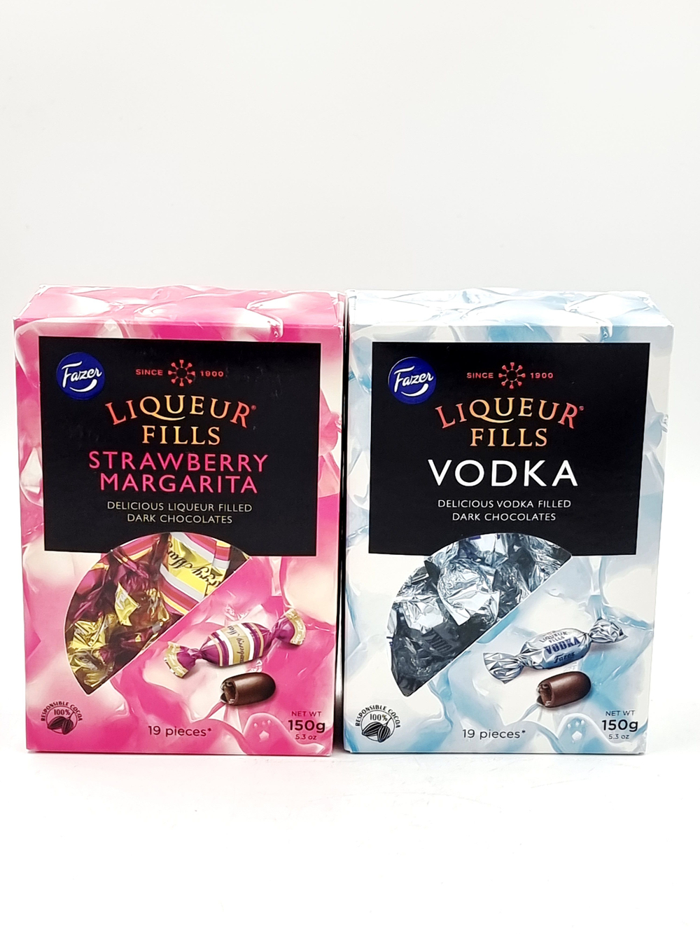 Karl Fazer конфеты шоколадные LIQUEUR FILLS vodka Liqueur Fills Клубничная Маргарита (2 шт по 150 г) 300 г (Из Финляндии)