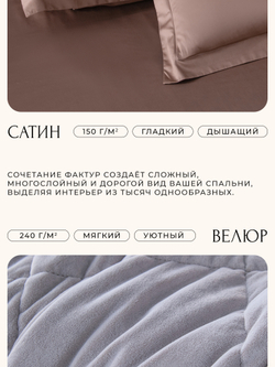 Комплект постельного белья Сатин Velvet Premium/Вельвет Премиум с Одеялом VP003