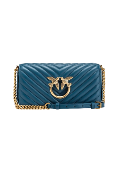 MINI LOVE BAG CLICK BAGUETTE CHEVRON – teal-antique gold