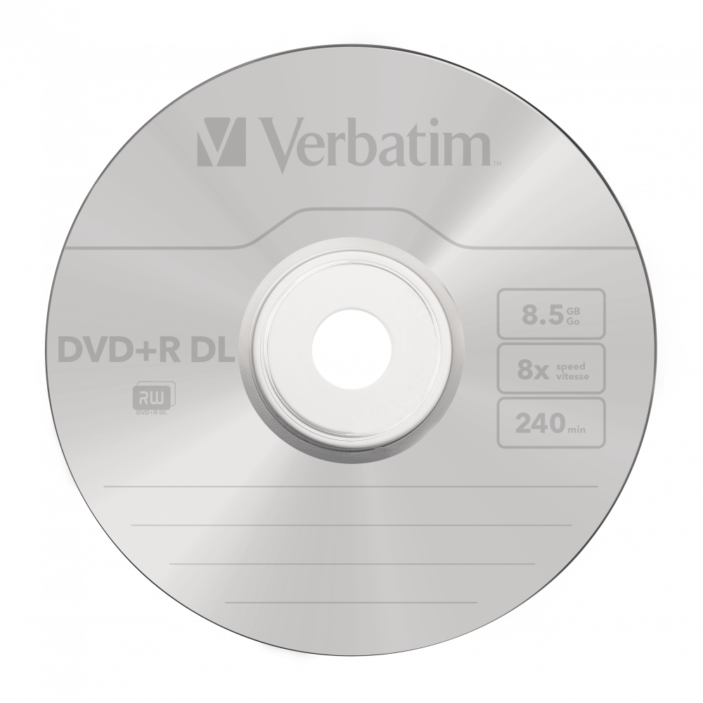 Оптический диск Verbatim DVD+R DL 8.5GB 8X AZO Matt Silver, Spindle, 10 шт
