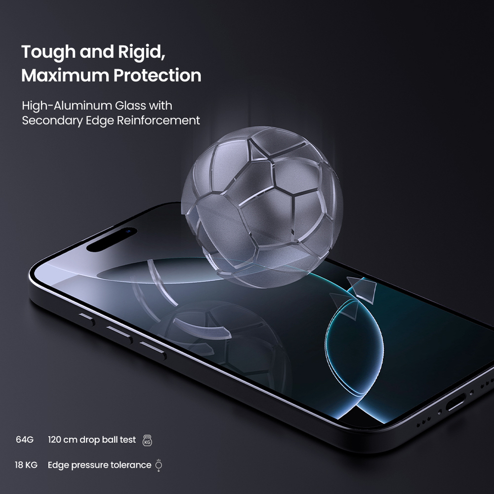Защитное стекло с прозрачными рамками от Nillkin для смартфона iPhone 16 Pro, серия H+Pro Anti-Explosion Glass Screen Protector (в комплекте ванночка для установки)