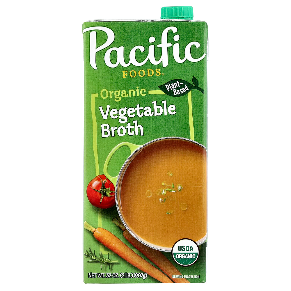 Pacific Foods, органический овощной бульон, 907 г (32 унции)