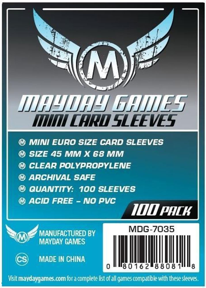 Протекторы для настольных игр Mayday Mini European (45х68) - 100 штук Протекторы для настольных игр Mayday Mini European (45х68) - 100 штук