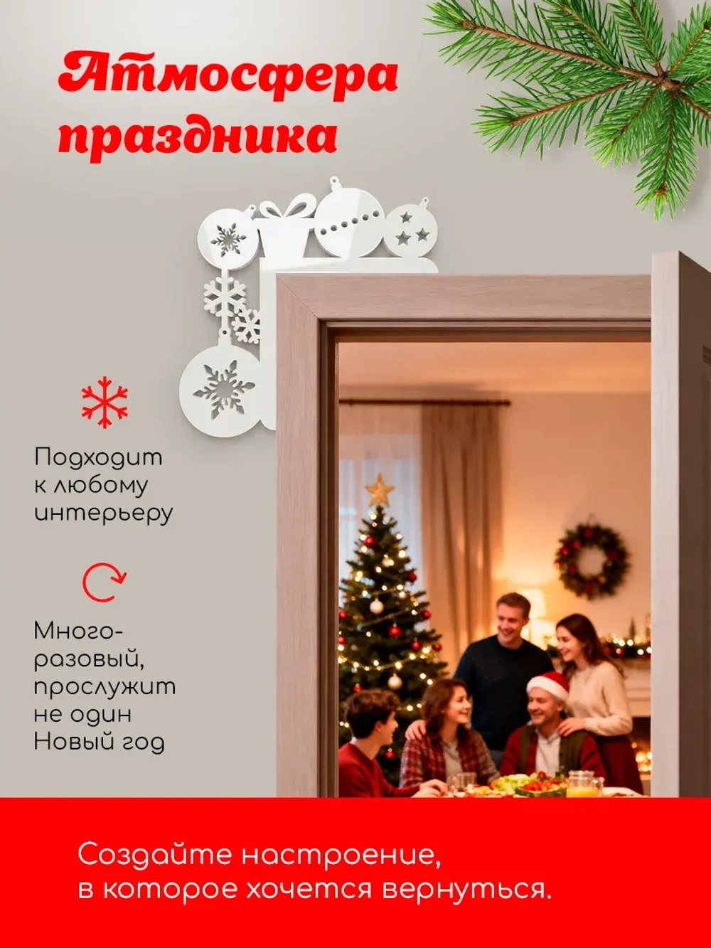 Декор новогодний на дверь шарики