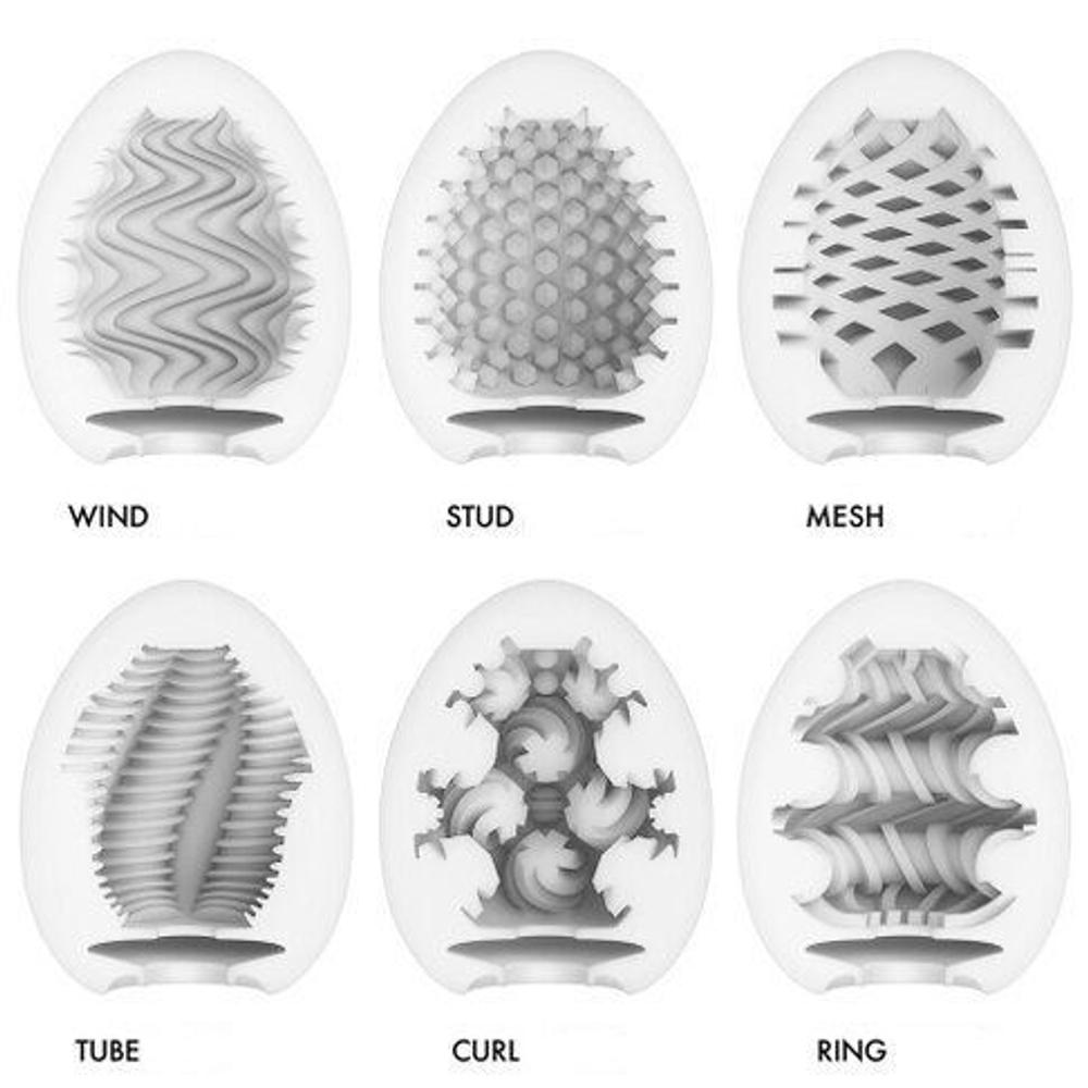 Набор из 6 мастурбаторов Tenga EGG IV с различным рельефом (Цвет: молочный)