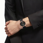 ZEPPELIN Automatic Mechanical Movement Men"s Watches Watch Black Dial Stainless Steel Case Leather Strap