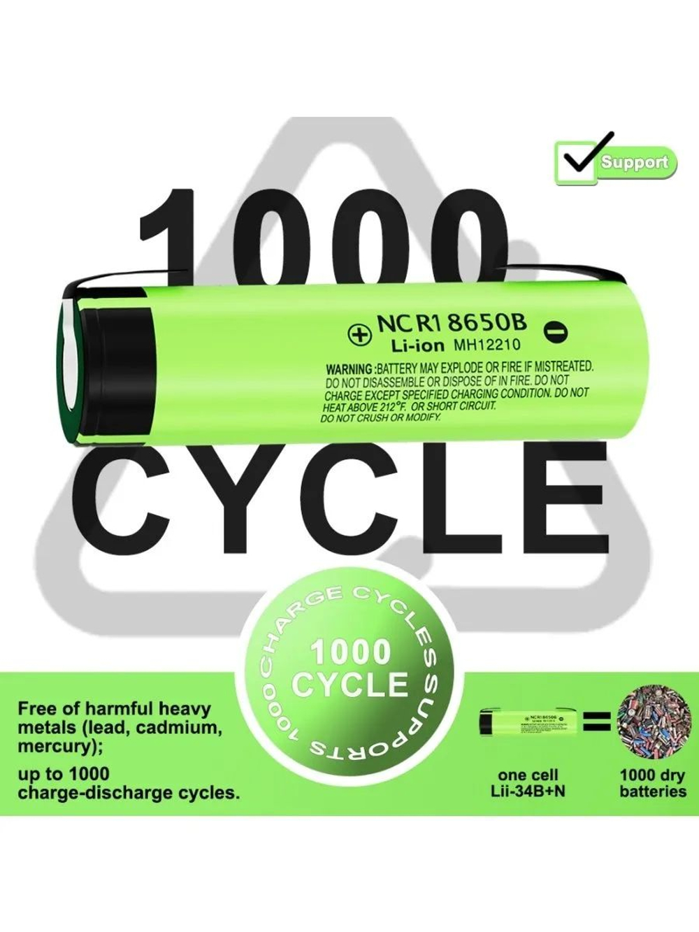Аккумулятор Liitokala LII-34B-N 18650 3400mah Li-ion