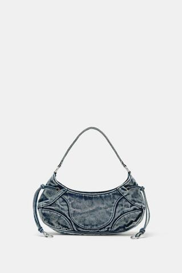 ZARA ДЖИНСОВАЯ СУМКА ЧЕРЕЗ ПЛЕЧО, СИНИЙ ДЖИНСОВЫЙ