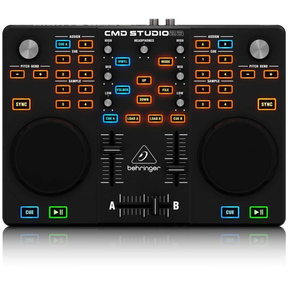 BEHRINGER CMD STUDIO 2A MIDI контроллер для DJ на 2 деки, со встроенным 4 канальным аудио интерфейсом
