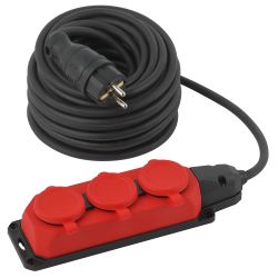 Удлинитель силовой ЭРА UK-3e-3x1,5-20m-IP44(KG) с заземлением 3 розетки каучук 20м КГ 3х1,5мм2 IP44 | Электротовары