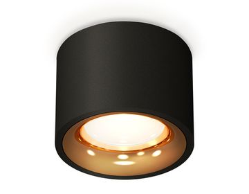 Комплект накладного светильника 1*MR16 GU5.3 XS7511024 SBK/PYG черный песок/золото желтое полированное (C7511, N7014) DIY System Complects Ambrella