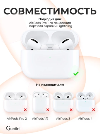 Чехол для Airpods Pro Gurdini прорезиненный soft touch c карабином Оранжевый