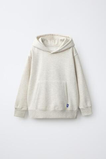 ZARA ОДНОТОННОЕ ХУДИ, ЭКРЮ МЕЛАНЖ