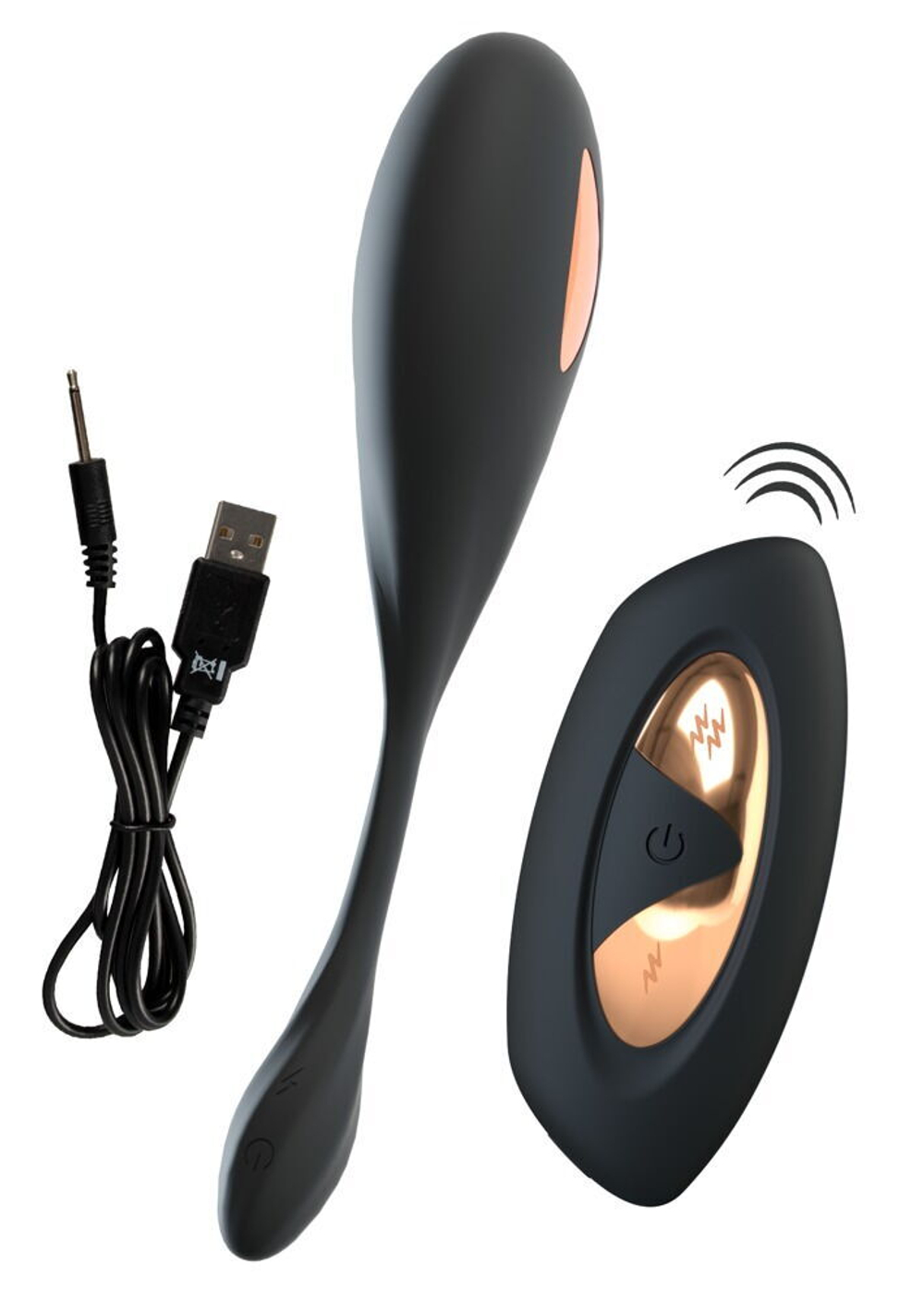 Черное виброяйцо RC Vibrating E-Stim Love Ball с электростимуляцией (Цвет: черный)