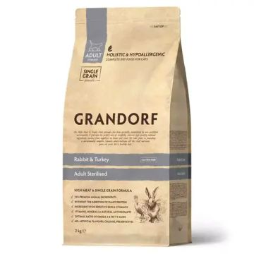 Grandorf Сухой корм для стерилизованных кошек Кролик с Индейкой