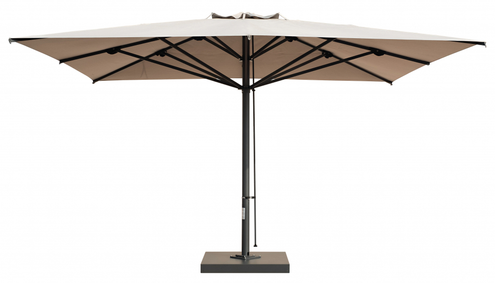 Зонт профессиональный телескопический 4х4 м Scolaro Capri Dark, антрацит, слоновая кость