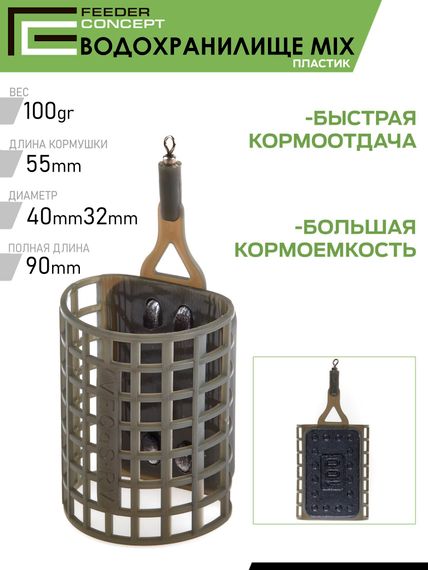 Набор пластиковых фидерных кормушек FC M6 ВОДОХРАНИЛИЩЕ 6шт. (коробочная версия)