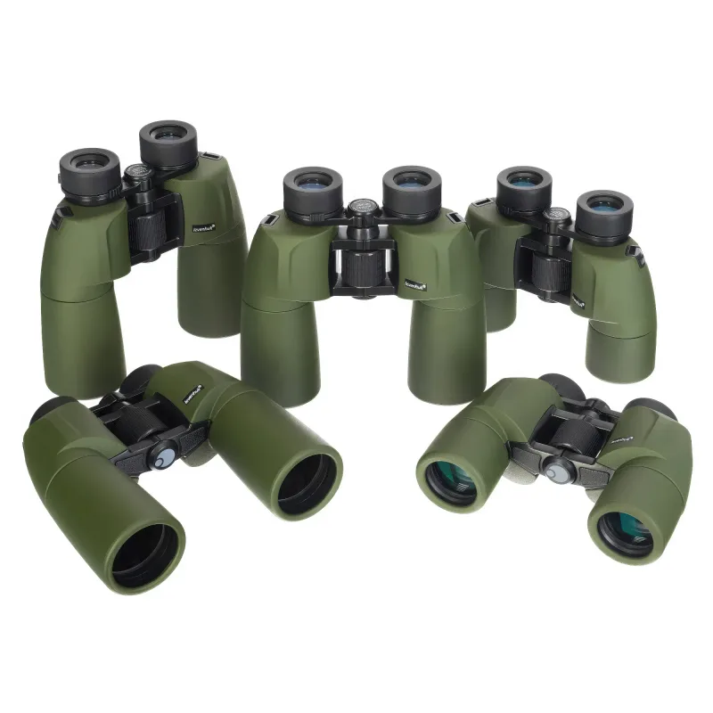 Бинокль Levenhuk Army 12x50 с сеткой вид спереди с логотипом Levenhuk
