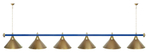 Лампа STARTBILLIARDS 6 пл. (плафоны зеленые,штанга золотая,фурнитура золото)