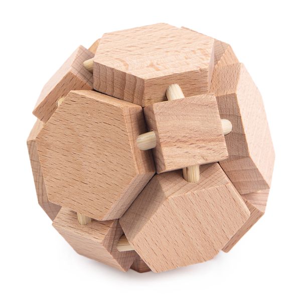 Головоломка деревянная, 1 шт, Двугранная сфера 38 элемент, Delfbrick DLS-17