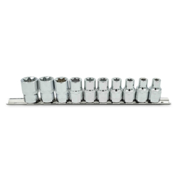 Набор головок на держателе ROSSVIK SST0824, 1/2", TORX E8-E24, L-38 мм, 10 предметов